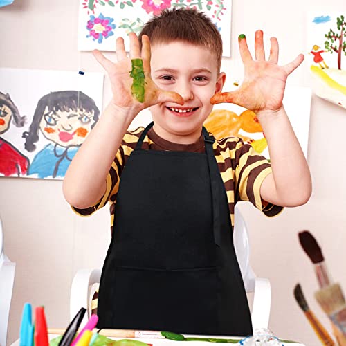 SINLAND Kids Apron with Pocket 2 Pack Adjustable Children Chef Apron for Cooking Baking Painting (M: 6-12 Years)… - Image 3