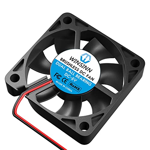 WINSINN 50mm 5V Fan - Dual Ball Bearing 5000 RPM 5010 Cooling Fan Replacement for 3D Printers/Small Appliances/Electronics, 30cm Cable with XH2.54-2PIN, Brushless 50x10mm (5Pcs) - Image 5