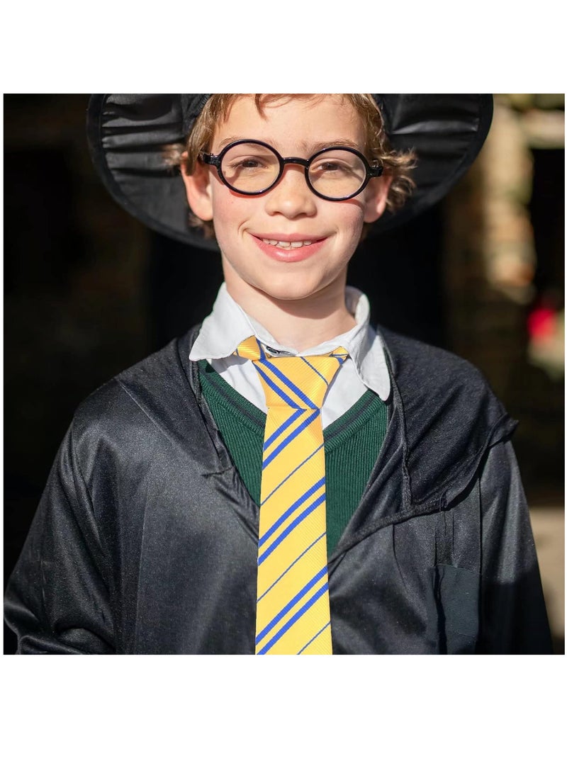 YelaJoy Compatible for 6 Piece Harry Potter COS Performing Set, Harry Potter Hufflepuff Deluxe Robe Childs Costume with Wand Tie Scarf,Costume for Harry Potter Fans Cosplay Gifts Accessory-XXL  - Image 3