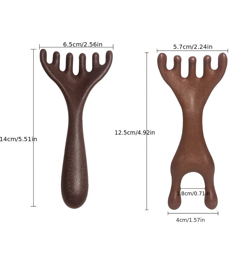 2pcs Dual Purpose Deer Antler Comb For Massage Eyes Head Scalp Meridians - Image 5