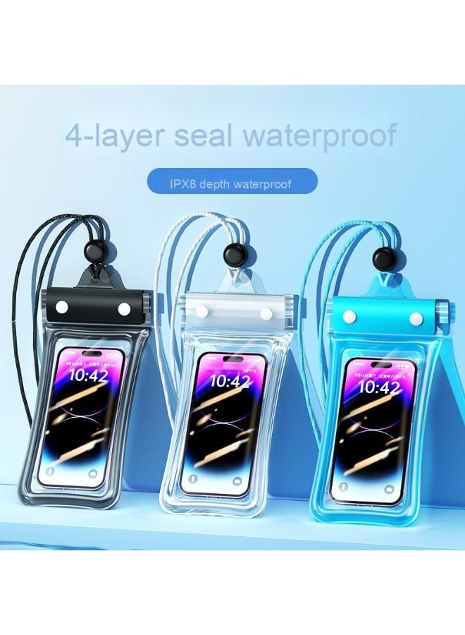 IP68 Dustproof Sandproof Waterproof Case for Large Phones 7.2 - iPhone 16/15/14/13/12 Pro Max, Galaxy S25/S24/S23/S22 Ultra,Redmi Note 13 Pro,Infinix HOT 40 Pro  - 2 Pack Clear Universal Pouch - Image 2