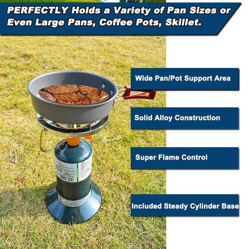 RANDDER Propane Stove Portable Camping Gas Stove 10,000 BTU Bottletop Single Adjustable Burner with 1 lb Tank Base Carrying Case Great for Backpacking Emergencies Outdoor - Image 5