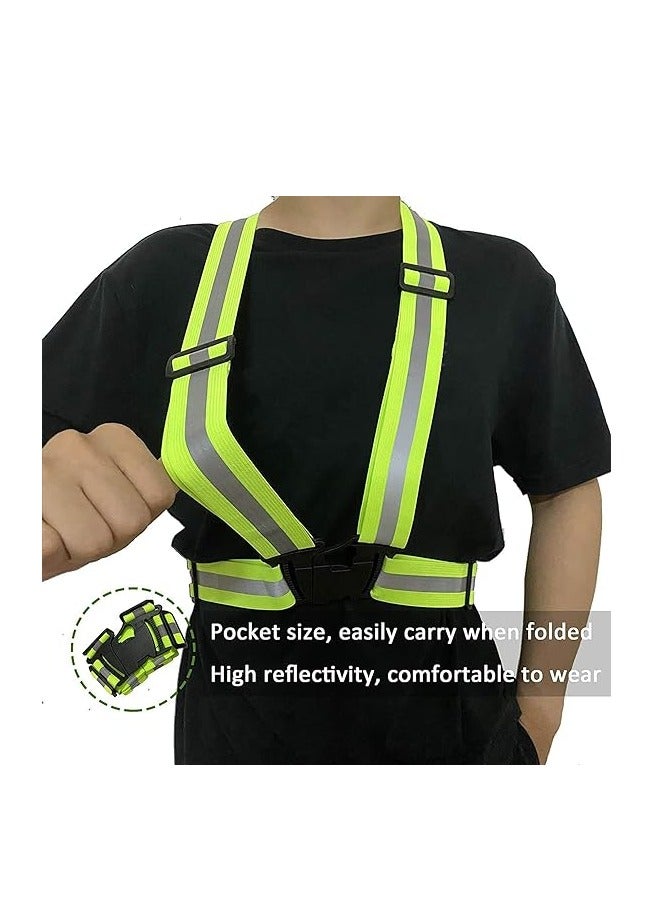 Generic 1 Piece Adjustable Reflective Visibility Elastic Safety Belt For Night Running Construction Traffic Warehouse Visibility Security Jacket Reflective Strips Gear (Green) - Image 5