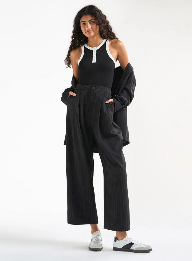 Splash FAV Textured Tank Top with Crew Neck and Racerback