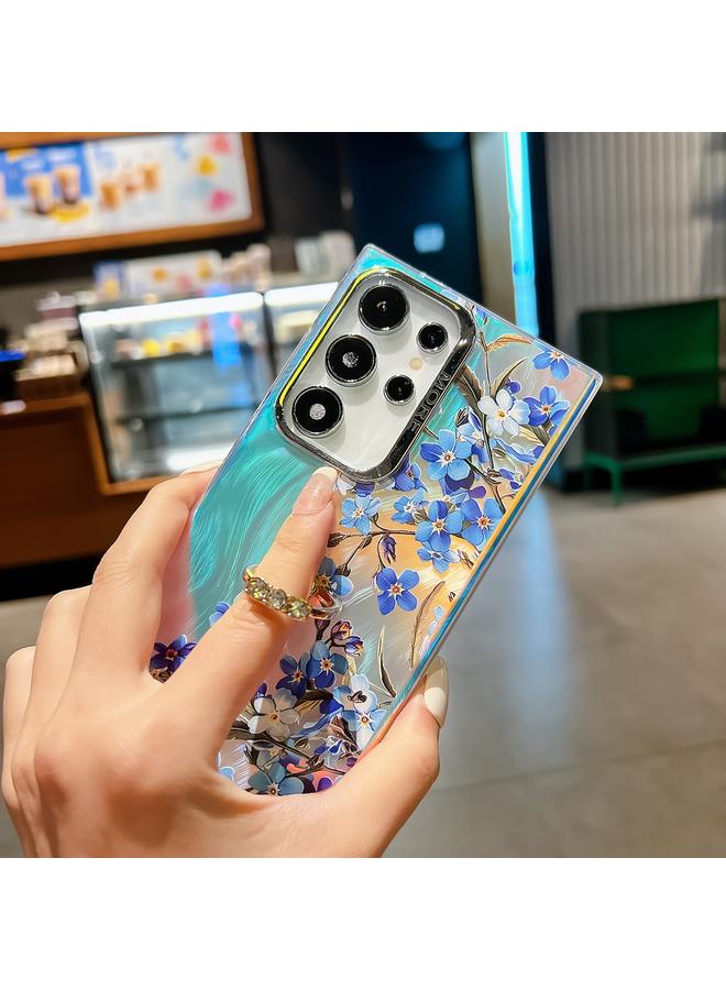 اس-توب جراب لهاتف Samsung Galaxy A14 5G مزود بحلقة زهرة مطلية بالكهرباء بالليزر مع حامل من مادة TPU - Image 5