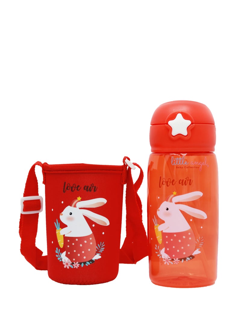 Little Angel Kids Water Bottle with Straw, 600ml Bear Design - BPA-Free, Portable Sports Drink Bottle with Silicone Nozzle and Carrying Pouch for School, Sport, Indoor & Outdoor  - Image 5
