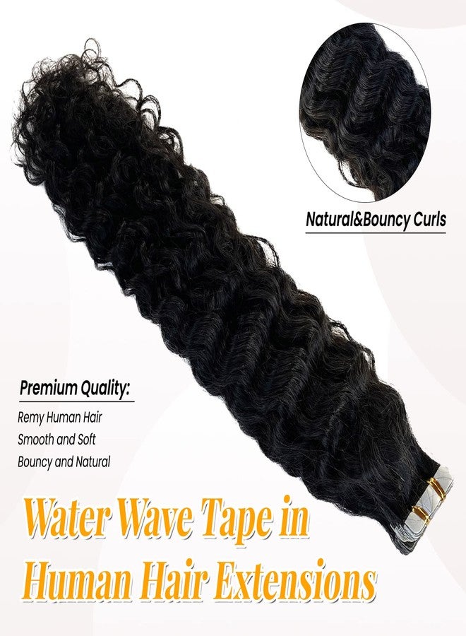 Valiilo Natural Wavy Tape in Hair Extensions Real Human Hair Water Wave Tape in Extensions Black Women, Double Sided Glue in Remy Hair Extensions Unprocessed Virgin Human Hair Bundles 20pcs 50g 18inch - Image 4
