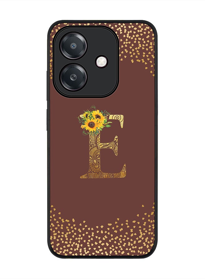 Stylizedd For Oppo A5i Case,Slim fit Camera Protection, Shockproof Thin Phone cover  - Custom Floral Monogram - E  (Brown )