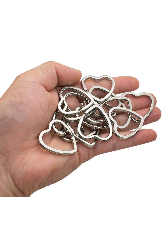 Oubaka 30Pcs Heart Shaped Split Key Ringscrafts Diy Keychain Metal Key Rings For Home Car Office Organizationarts & Crafts Projects Lanyards - Image 1