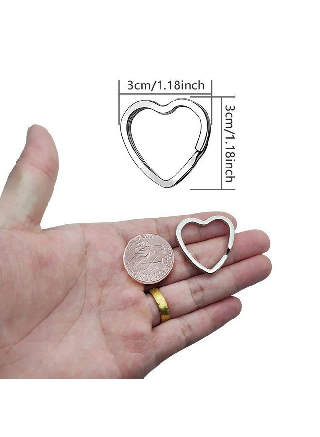 Oubaka 30Pcs Heart Shaped Split Key Ringscrafts Diy Keychain Metal Key Rings For Home Car Office Organizationarts & Crafts Projects Lanyards - Image 4