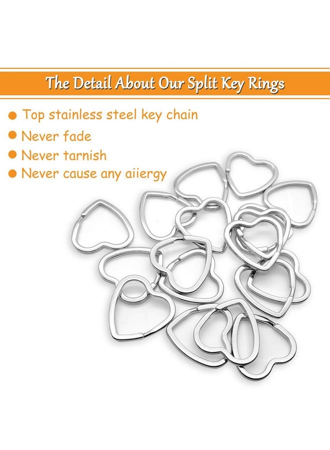 Oubaka 30Pcs Heart Shaped Split Key Ringscrafts Diy Keychain Metal Key Rings For Home Car Office Organizationarts & Crafts Projects Lanyards - Image 2