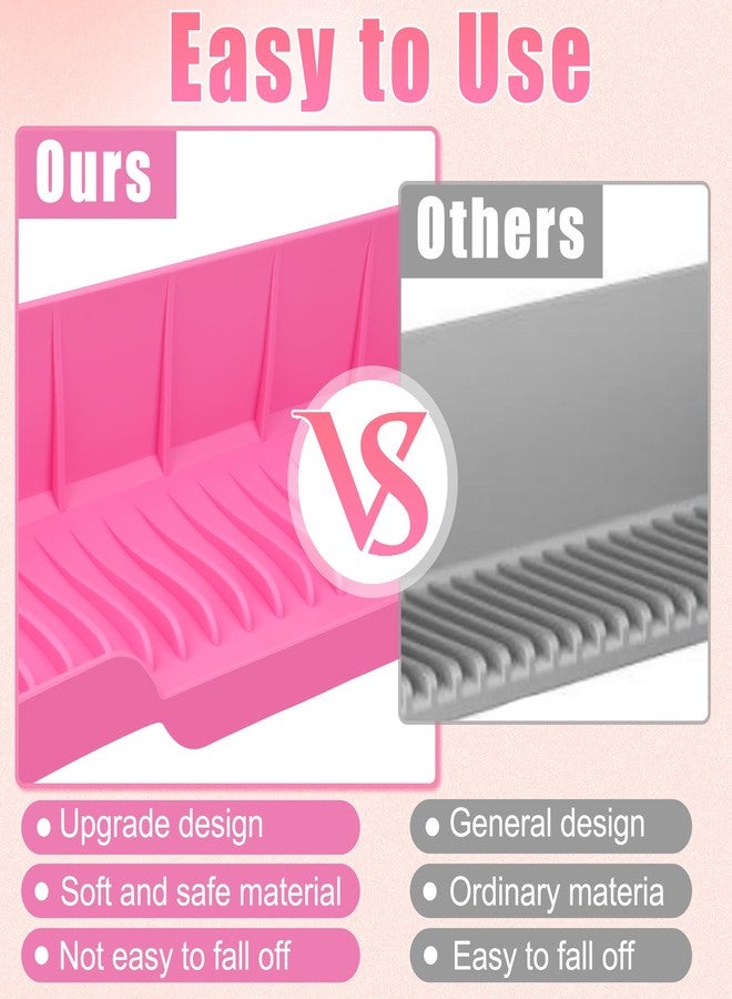 Pletpet Upgrade Bathtub Splash Guard for Tub 16" x 3.5", Pletpet Silicone Splash Guard for Kids with 6 Suction Blue Cups Toy Tray Caddy Play Shelf for Kids, Bathtub Side Splash (Pink) - Image 5