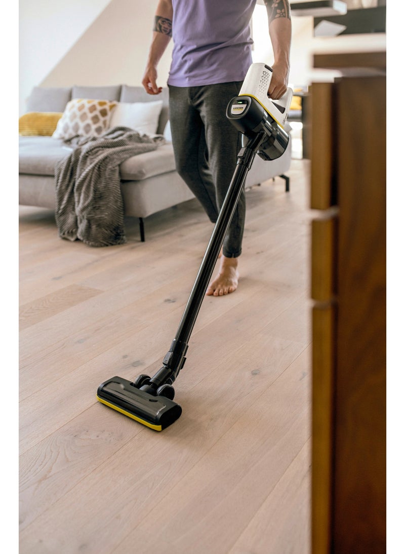 كارشر VC 4 Cordless myHome Vacuum Cleaner, German Technology, 650ml Capacity, Powerful Suction, Bagless Filter System, Two-stage power control, Fine-tuned technology, Active floor nozzle, White & Black - 1.198-630.0 1 mW 1.198-630.0 0 - Image 5