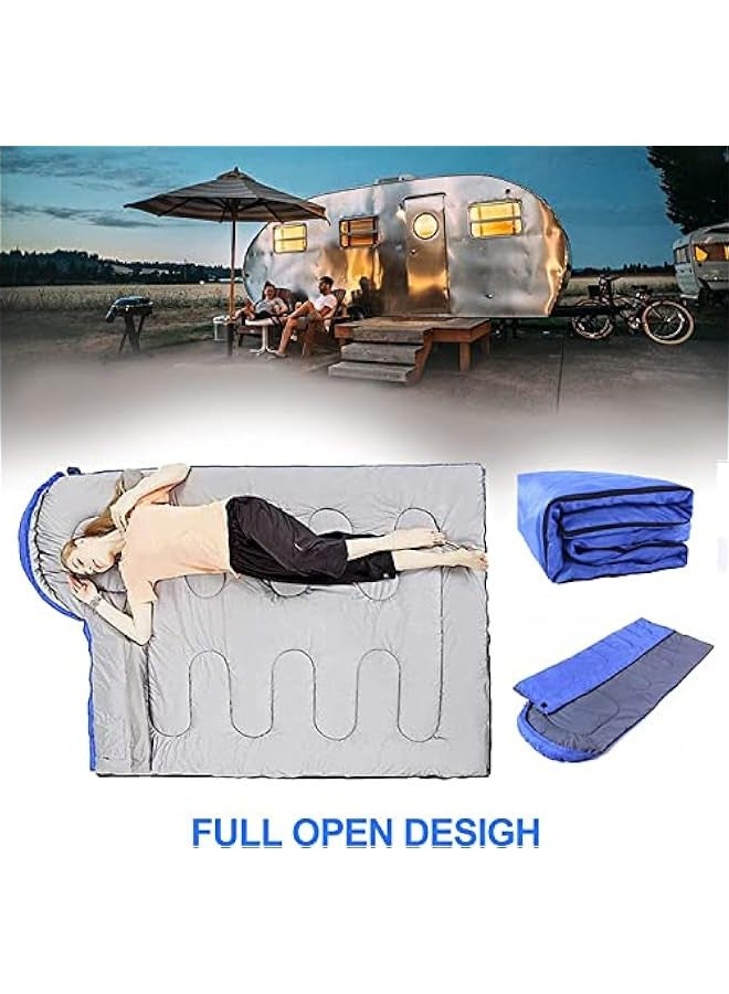 Sleeping Bag,180CM bag length, cap is 30CM long Outdoor camping summer camping sleeping bag lunch 700g envelope hooded sleeping bag Blue and Green (Green) - Image 4