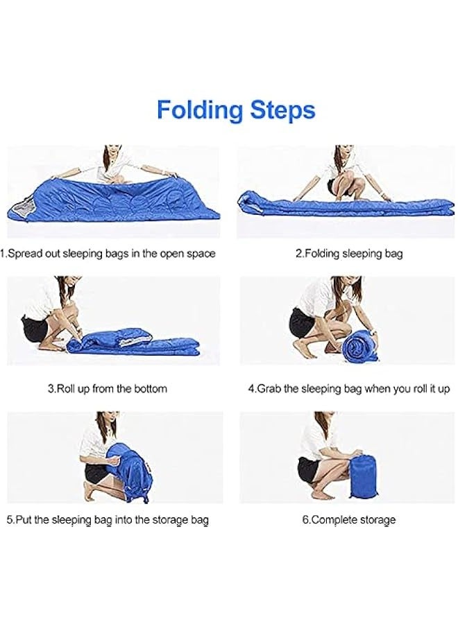 Sleeping Bag,180CM bag length, cap is 30CM long Outdoor camping summer camping sleeping bag lunch 700g envelope hooded sleeping bag Blue and Green (Green) - Image 5