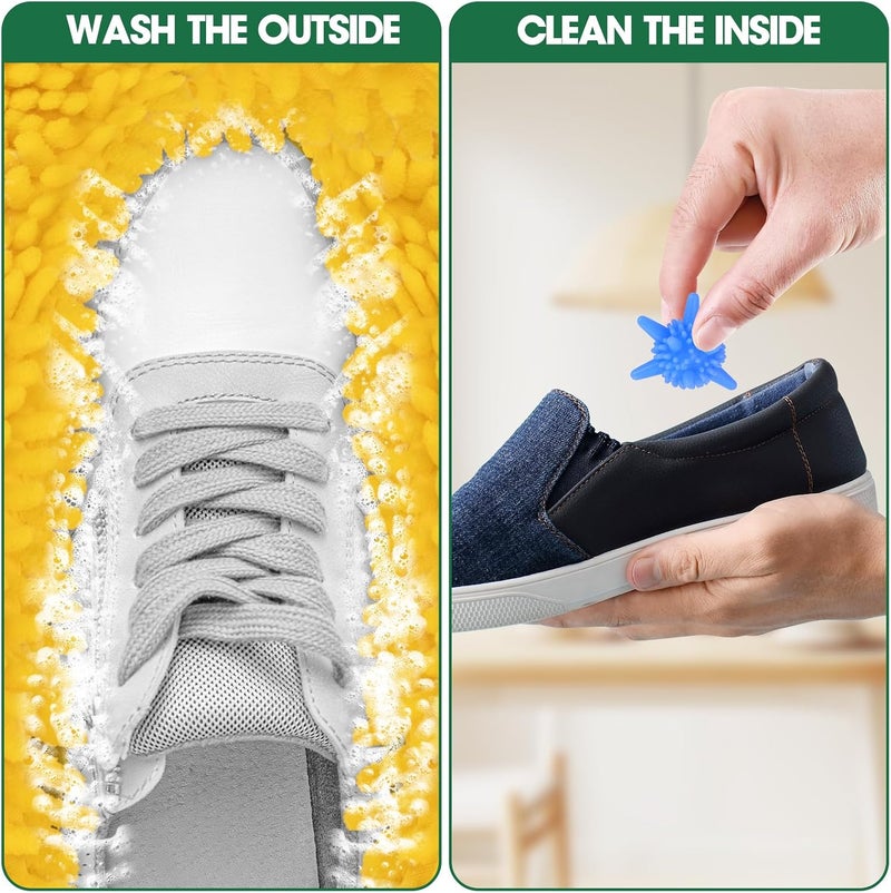 Gardon Shoe Cleaning Bag,Shoe Washing Bag For Washing Machine,Laundry Bag For Shoes,Fluffy Fibers 360° Wrap-Around Cleaning,Reusable Washer Shoe Bag（Yellow， 2 Pack） - Image 3