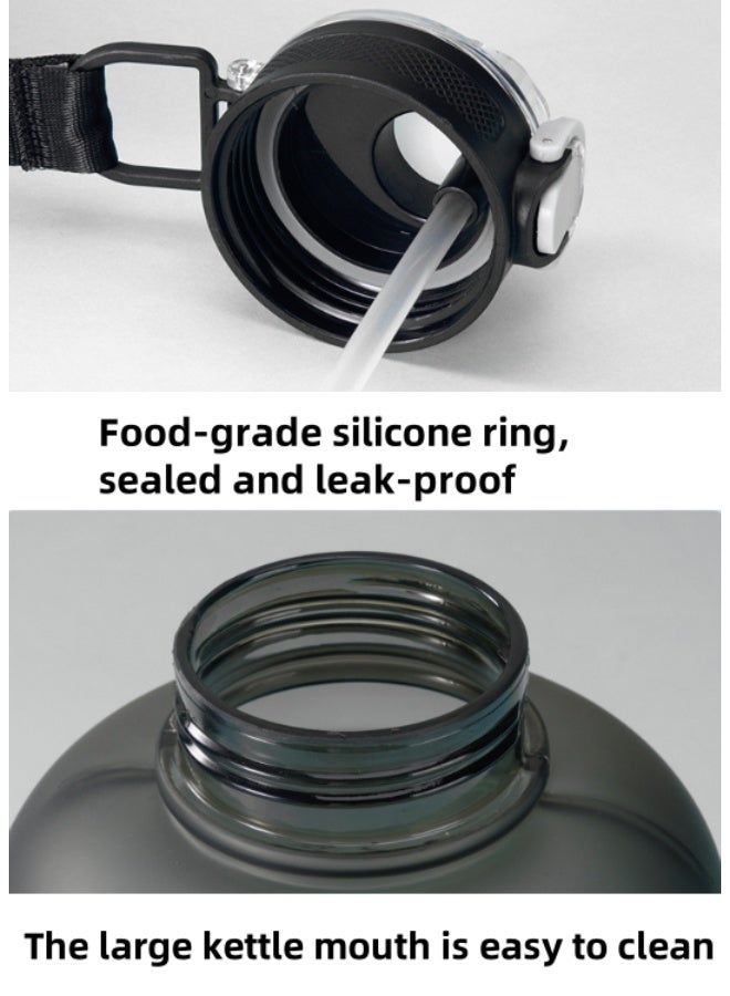 زجاجة ماء كبيرة بسعة 2.45 لتر بمقبض خالية من مادة BPA مقاومة للتسرب وتحفيزية لسعة رياضية كبيرة - Image 3