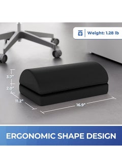 Hihonor Foot Rest for Under Desk at Work, Adjustable Heights Memory Foam Foot Rest with Washable Cover, Ergonomic Design Comfortable Footrest for Car,Home and Office to Relieve Back,Knee Pain (Black)  - Image 2