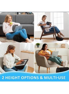 Hihonor Foot Rest for Under Desk at Work, Adjustable Heights Memory Foam Foot Rest with Washable Cover, Ergonomic Design Comfortable Footrest for Car,Home and Office to Relieve Back,Knee Pain (Black)  - Image 4
