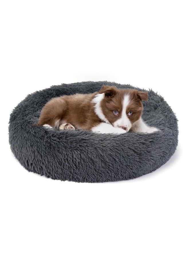 مورو مورو سرير كلاب مخملي تقويمي مع فراء ناعم وقاعدة بلاستيكية - عش مريح وقابل للغسل للحيوانات الأليفة - Image 1