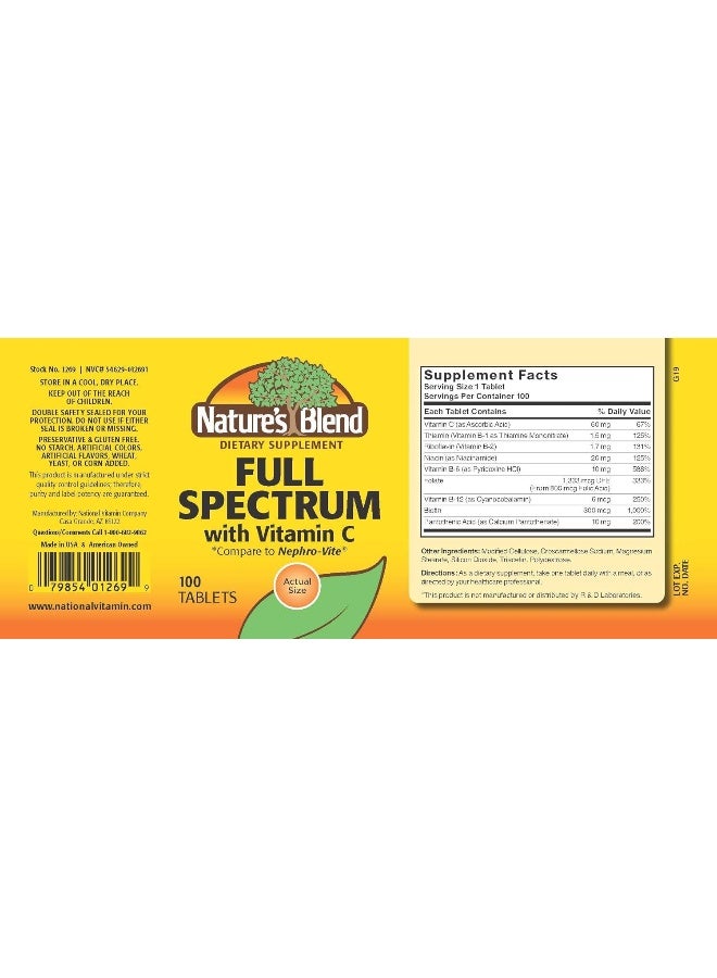 Nature's Blend Full Spectrum B with Vitamin C Powder, 100 Count (1269) - Image 2