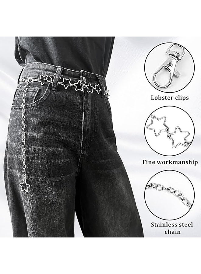 Silver Star Waist Chain Belt Adjustable Trendy Plus Size Belt Chain For Dresses Skirts Jeans Women Girls Ladies - Image 5
