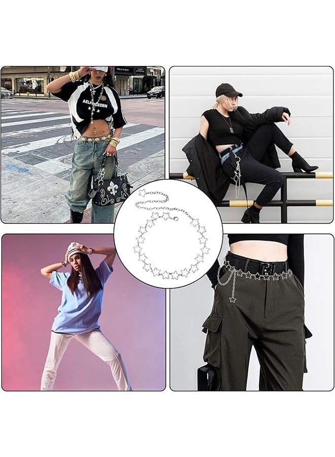 Silver Star Waist Chain Belt Adjustable Trendy Plus Size Belt Chain For Dresses Skirts Jeans Women Girls Ladies - Image 4