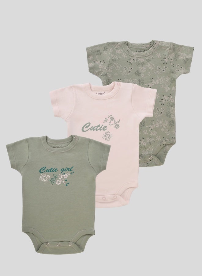 Junior Baby UniSex Cotton Bodysuit Pack of 3 - Image 1