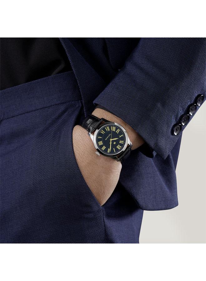 Guy Laroche Louise Blue Dial Black Leather Strap Analog Watch for Men 40mm - Image 5