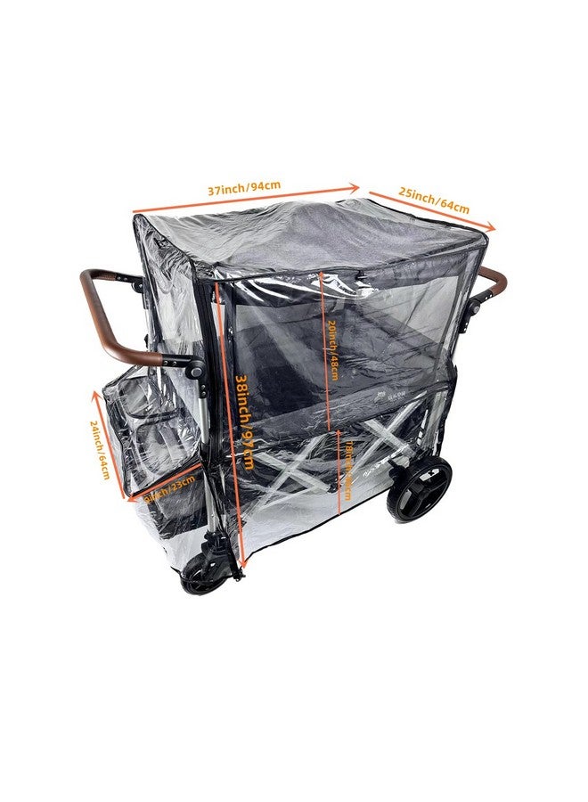 Ezkindheit Big Size Rain Cover for Stroller, Mosquito Net for Trolley Cart, 2in1 Big Cover with Window for Picnic Camping Wagon Stroller Waterproof Windproof Accessories (Cart Not Included) - Image 2