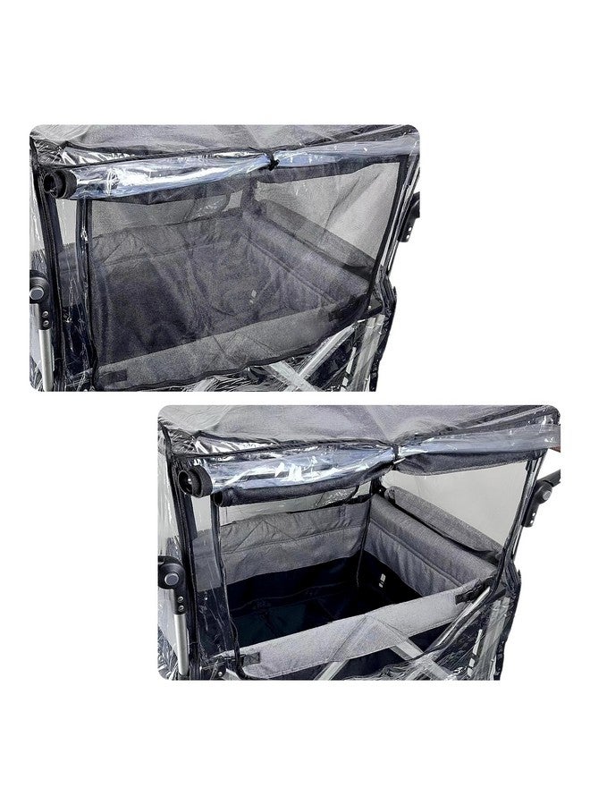 Ezkindheit Big Size Rain Cover for Stroller, Mosquito Net for Trolley Cart, 2in1 Big Cover with Window for Picnic Camping Wagon Stroller Waterproof Windproof Accessories (Cart Not Included) - Image 3