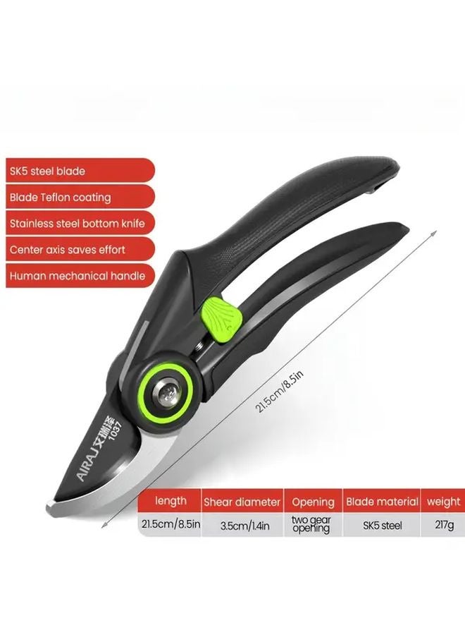 Black Ergonomic Pruning Shears Sharp Durable Garden Tool Stainless Steel Blades - Image 3