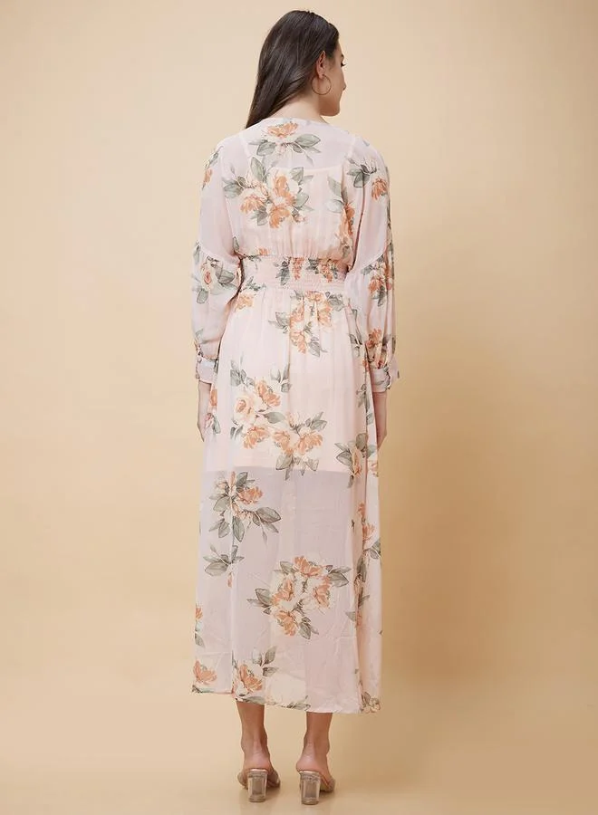 globus Floral Smocked Midi Dress