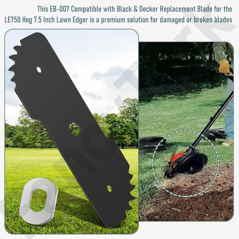 HandyTek 2-Pack EB-007 Edge Hog Heavy-Duty Edger Replacement Blades Compatible with Black+Decker 7-1/2-inch, for LE750-CASE Cut with 4-wear Indicators - Image 5