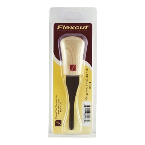 FLEXCUT فرشاة فليكس كات #8، فولاذ كربوني عالي، مقبض خشب رماد صلب، 1/4 بوصة (FR428) - Image 3