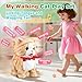 HCdoujoy Yellow Walking Cat for Girls Set Toy Talking Singing Animated Robot Kitty Interactive Plush for Cat for Kids Kitten Robotic Plush That Meow and Purrs Electric Robot for Toddlers Baby - Image 4