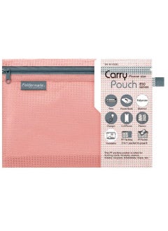 Foldermate A4 Size Multi Purpose Carry Pouch With Zipper Lock Pink 