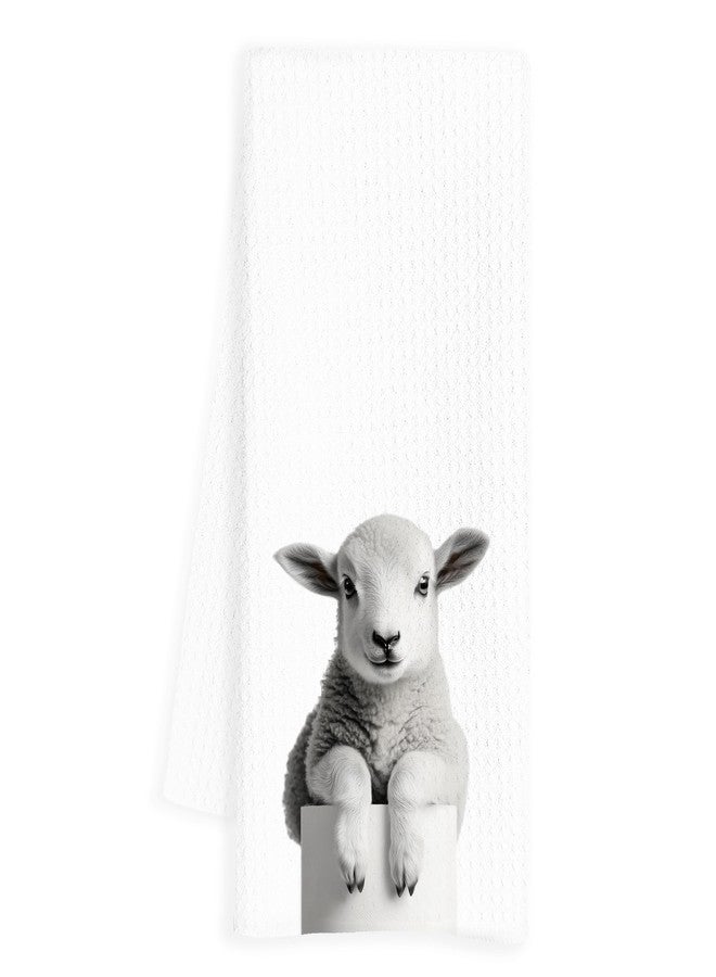 INDAJEDN Funny Sheep Gifts Hand Towel, Cute Sheep Dish Towel for Bathroom Washroom Decor, Funny Black and White Bathroom Washroom Decor, 16x24 Inch - Image 1