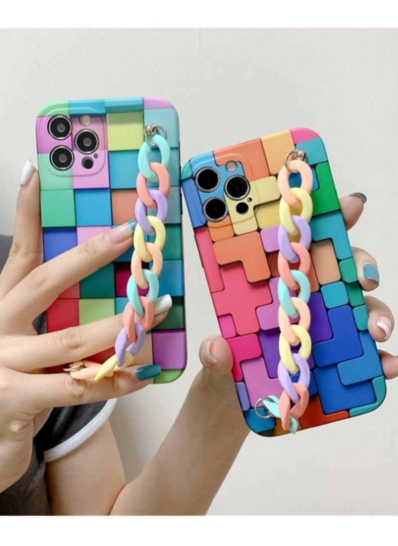 HALAMODO - Soft Protective with Hand Chain Case Cover For Apple iPhone 13 Pro Max Multicolour - Image 1