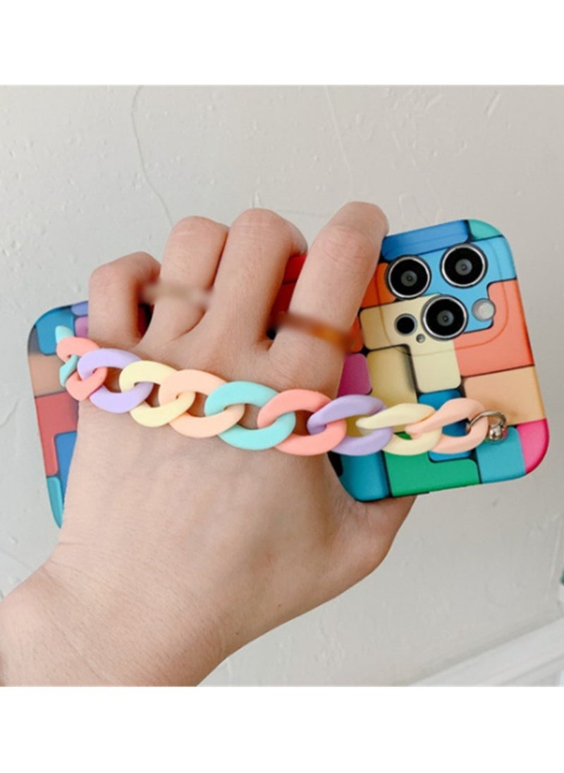 HALAMODO - Soft Protective with Hand Chain Case Cover For Apple iPhone 13 Pro Max Multicolour - Image 1