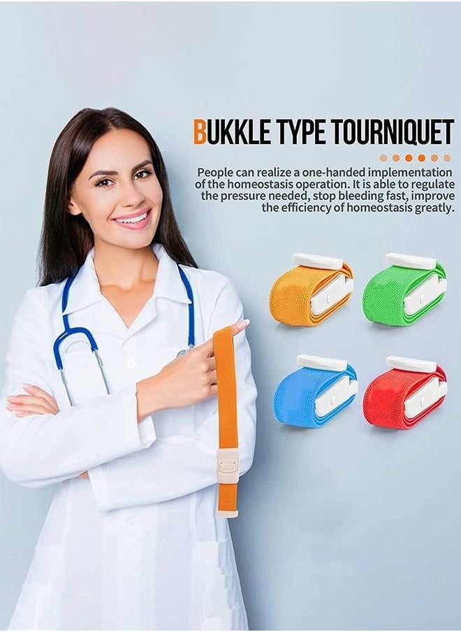 Generic - Adjustable Clasp Tourniquet Bandage, Medical Emergency First Aid Quick Release Elastic Strap Buckle Band, Emergency Tourniquet Buckle (9 Pcs) - Image 1