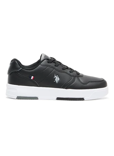 U.S. Polo Assn. Women's Black Low-Top Sneakers - Lightweight With White Sole , Comfortable Casual Shoes