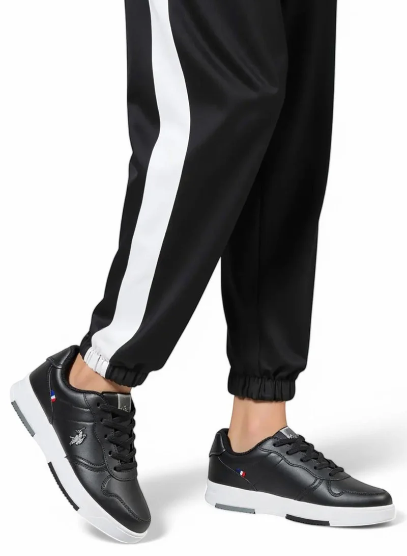 U.S. Polo Assn. Black Women's Black Low-Top Sneakers - Lightweight Shoes With White Sole , Comfortable Casual Shoes for Women | Best Price UAE