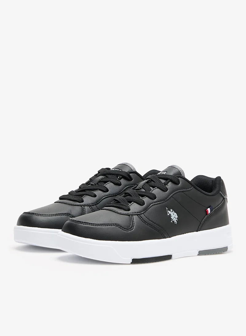 U.S. Polo Assn. Black Women's Black Low-Top Sneakers - Lightweight Shoes With White Sole , Comfortable Casual Shoes for Women | Best Price UAE