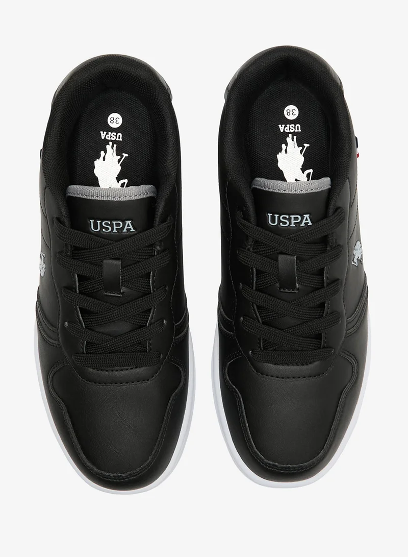 U.S. Polo Assn. Black Women's Black Low-Top Sneakers - Lightweight Shoes With White Sole , Comfortable Casual Shoes for Women | Best Price UAE