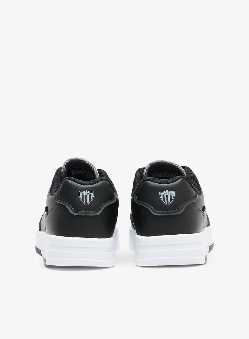 U.S. Polo Assn. Black Women's Black Low-Top Sneakers - Lightweight Shoes With White Sole , Comfortable Casual Shoes for Women | Best Price UAE