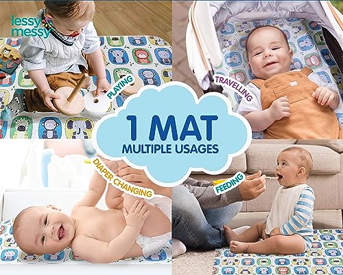 Lessy Messy Waterproof Baby Diaper Changing Mat (Animal Print) - Image 5
