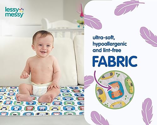 Lessy Messy Waterproof Baby Diaper Changing Mat (Animal Print) - Image 3