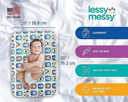 Lessy Messy Waterproof Baby Diaper Changing Mat (Animal Print) - Image 2