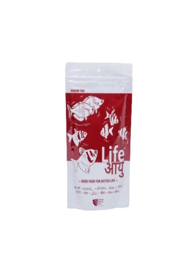 THE BRREED Life Aayu Color Enhancing Fish Food for Freshwater Fishes - Medium - 100g, All Life Stages, Pellet - Image 1
